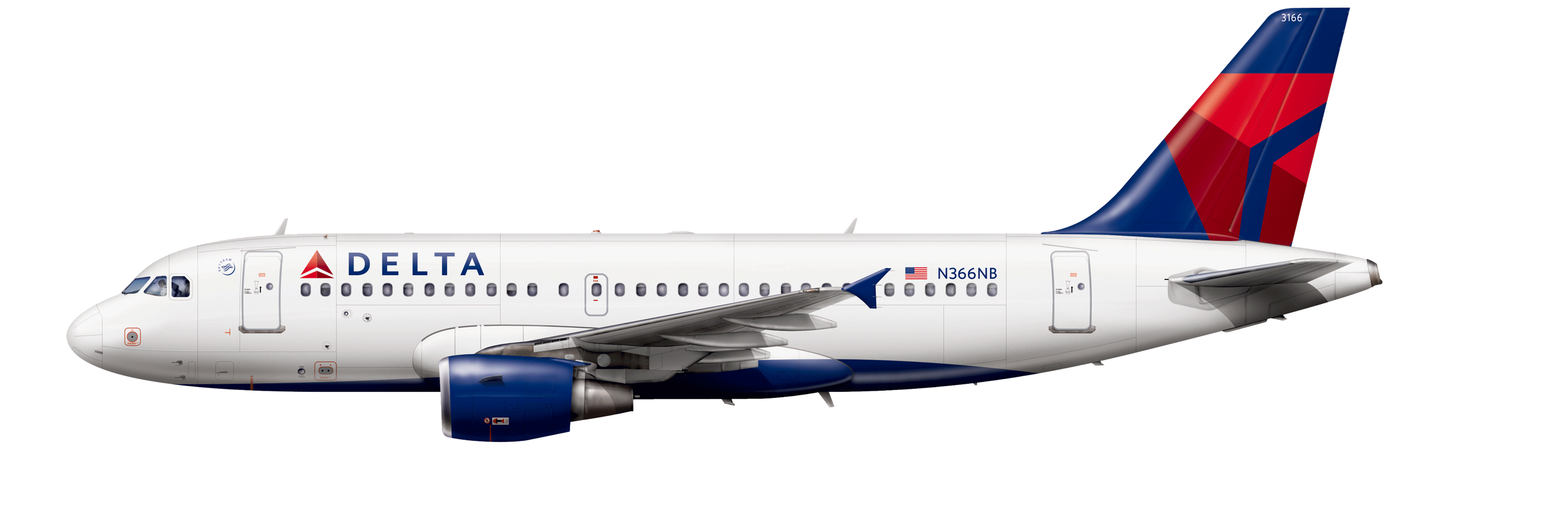 空客a319飞机座位地图,规格和服务设施:达美航空公司
