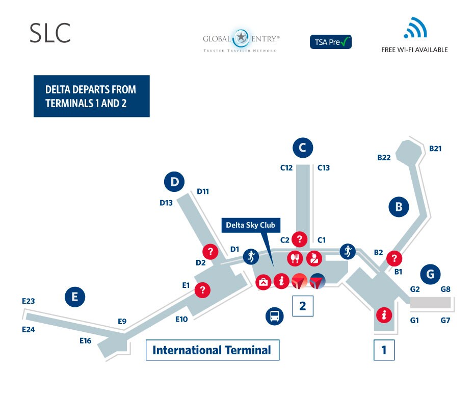 Salt Lake City Airport Map Salt Lake City Airport Map