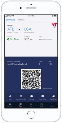 Fly Delta app - new boarding pass
