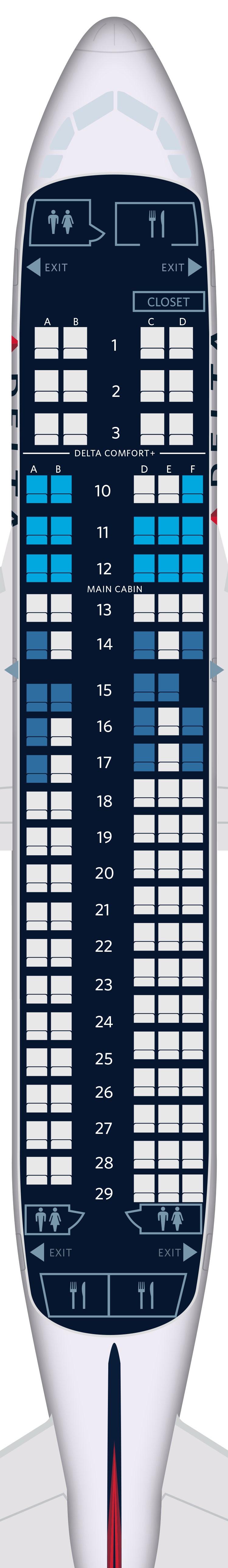 Delta A220 300 Seat Map