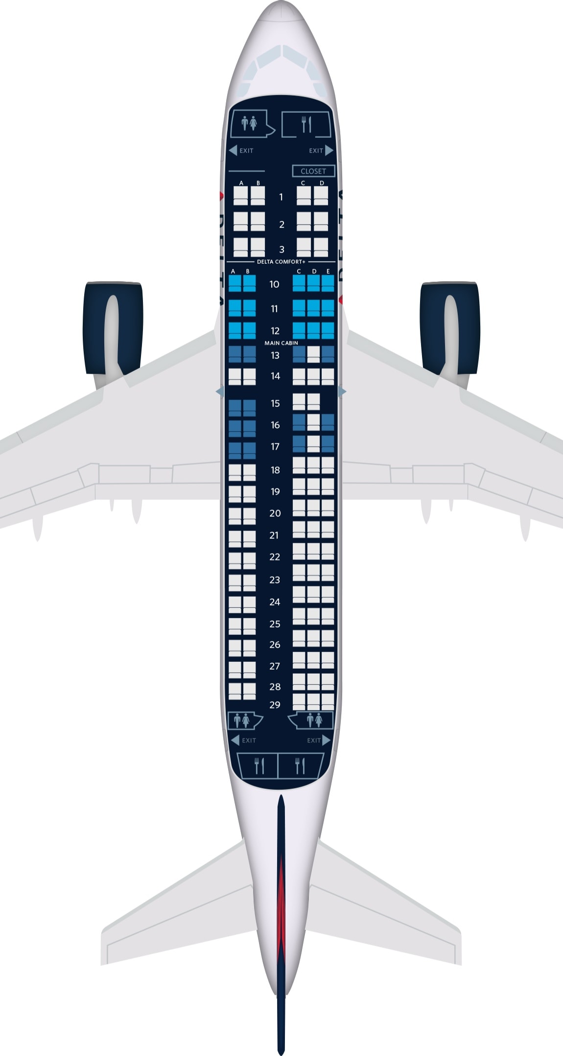 Airbus A220 100 Seat Map