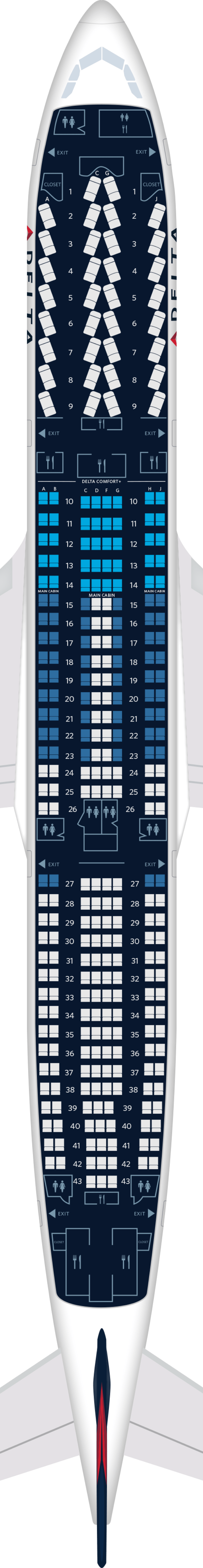 Delta A330 Seat Map