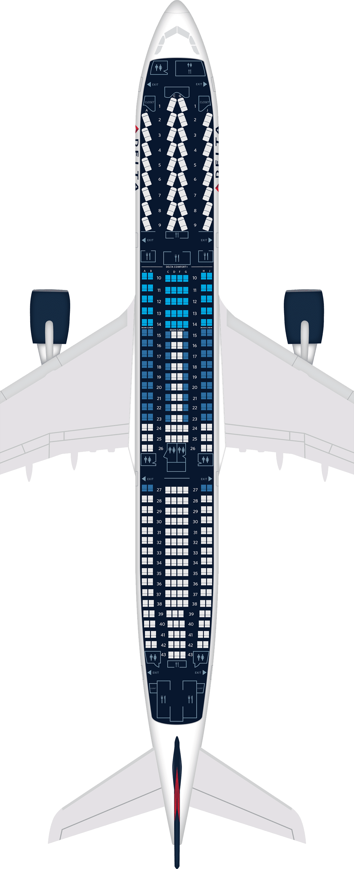 Airbus A330 300 Aircraft Seat Maps Specs And Amenities Delta Air Lines