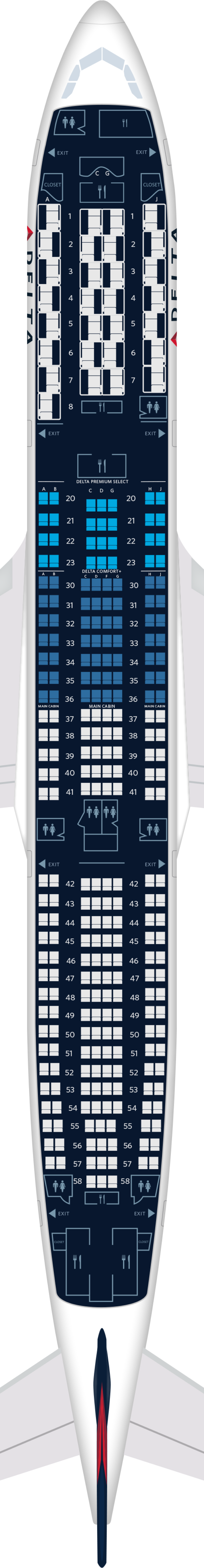 Seat Map Airbus A330 900neo - Image to u