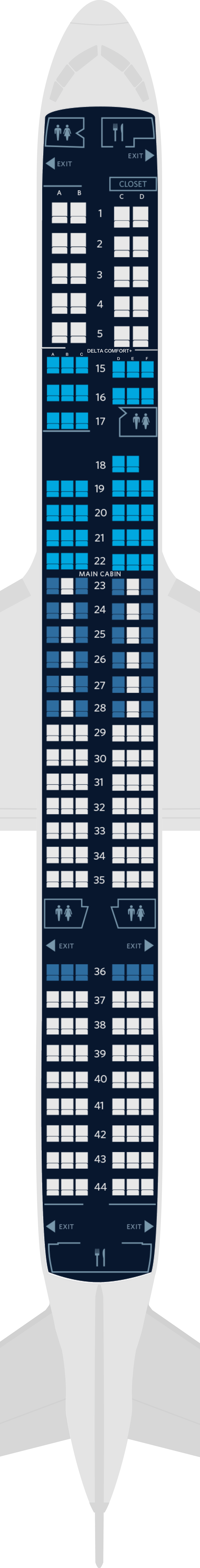 Boeing 757 200 Aircraft Seat Maps Specs Amenities Delta