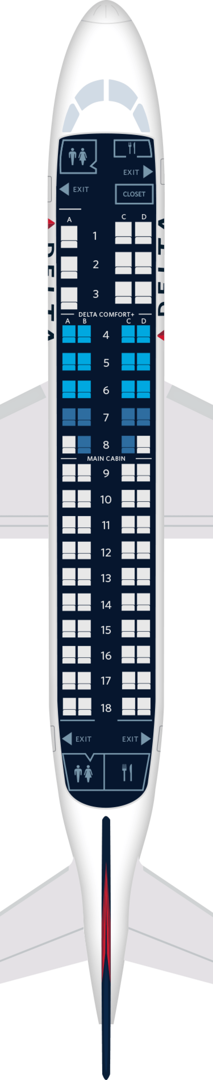 Jetblue embraer 190 seat map