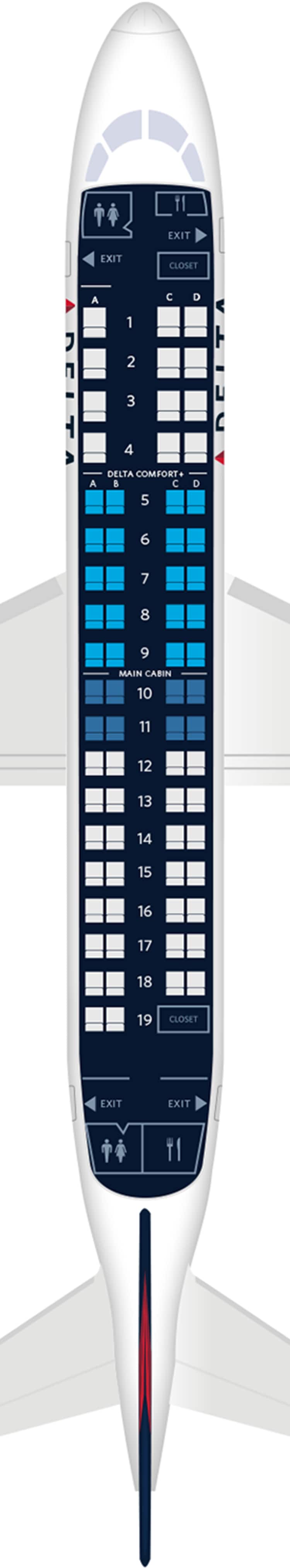 Embraer Erj 175 Aircraft Seat Maps Specs Amenities Delta Air