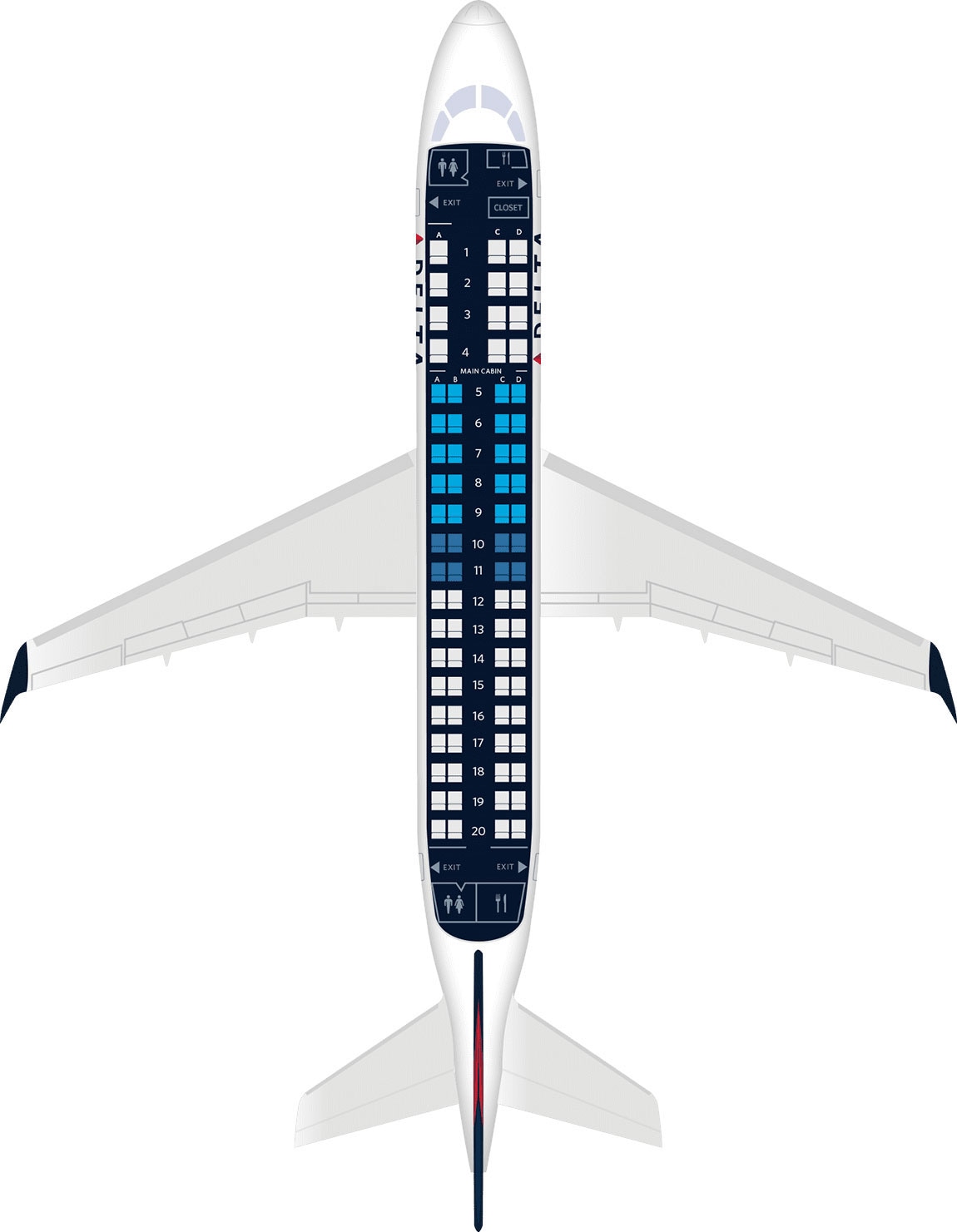 Embraer Erj 175 Aircraft Seat Maps Specs Amenities Delta Air Lines